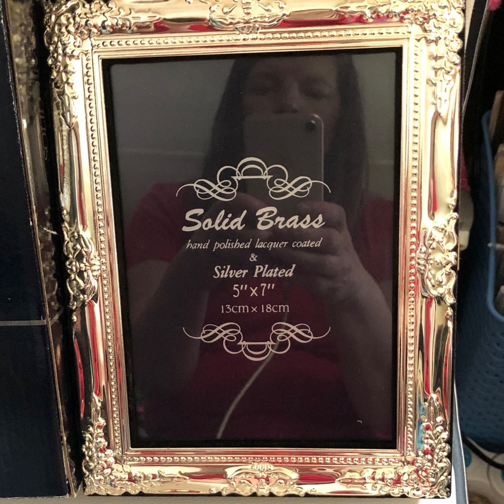 Ornate Silver-Plated Picture Frame - Classic Solid Brass Look